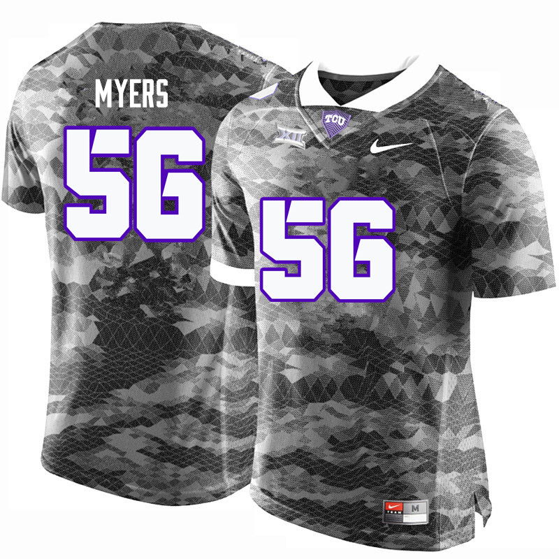 Men #56 Austin Myers TCU Horned Frogs College Football Jerseys-Gray - Click Image to Close